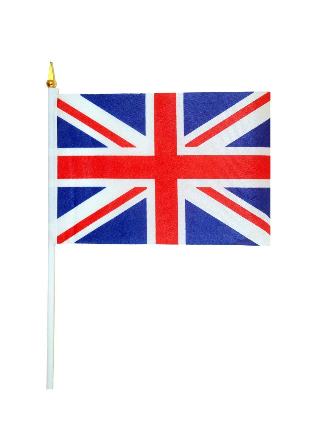 SHATCHI 6pcs Union Jack Hand Flags - 100% Polyester Waving Flags for Royal Events & Parties | 21cm x 14cm 4