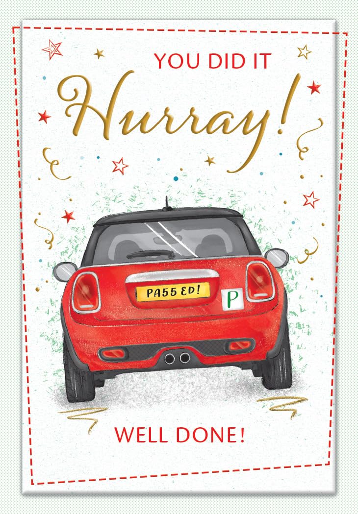 Piccadilly Greetings Driving Test Passed Congratulations Card - 7 x 5 Inches | Multicolor