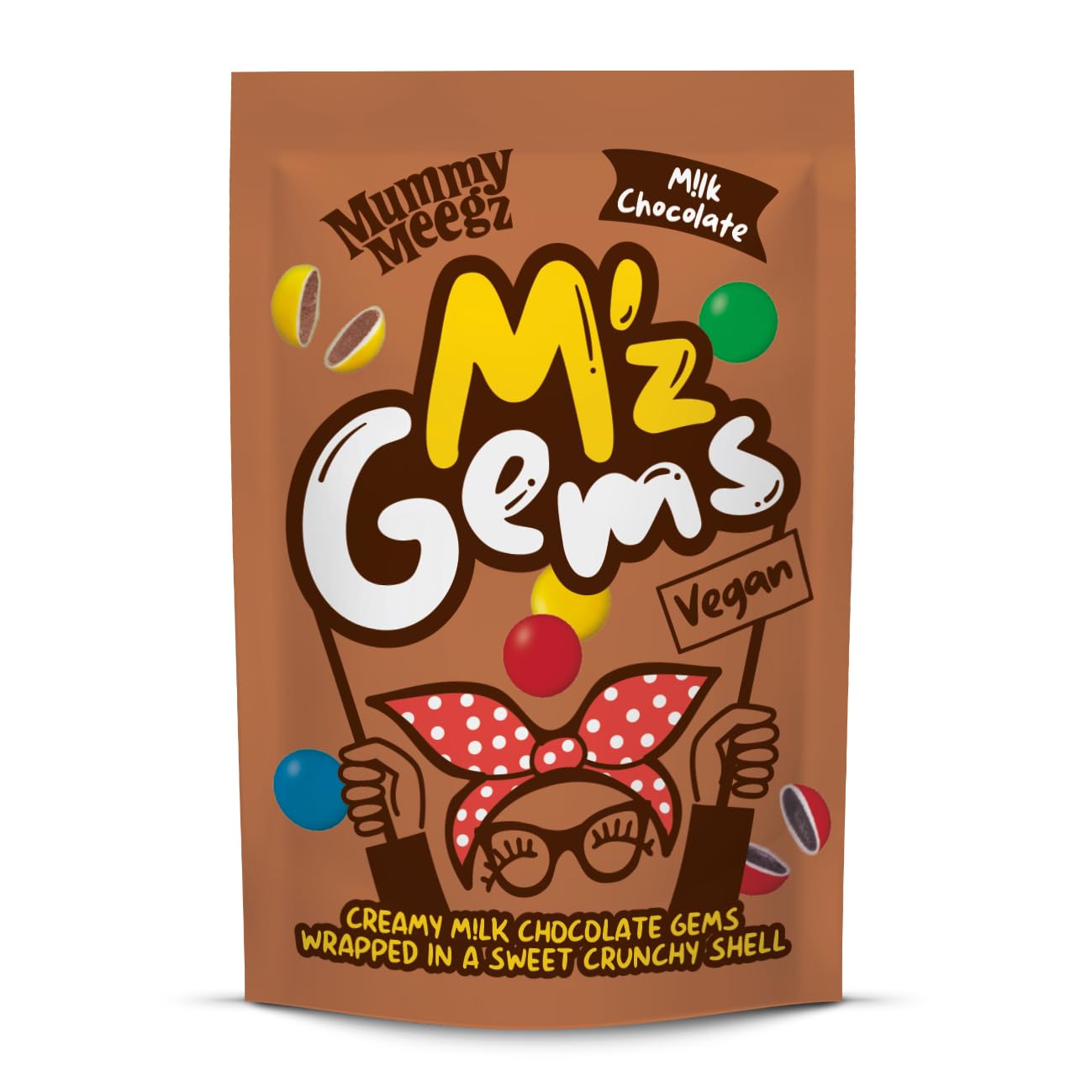 Mummy Meegz M'z Gems - Vegan Creamy M'lk Chocolate Gems - 80g