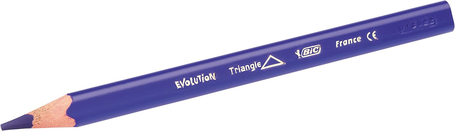 BIC Kids Evolution Triangle ECOlutions Colouring Pencils - 12-Pack for Kids 2+ 4
