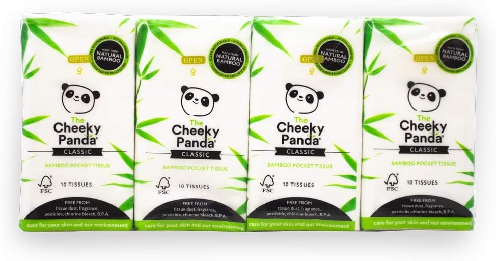 The Cheeky Panda - Bamboo Pocket Tissues Bulk Box (96 Packs, 10 Tissues per Pack) 3