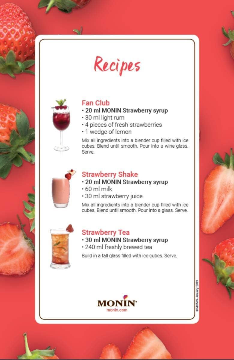 Monin Strawberry Syrup 700 ml - Premium Fruit Syrup for Beverages 5