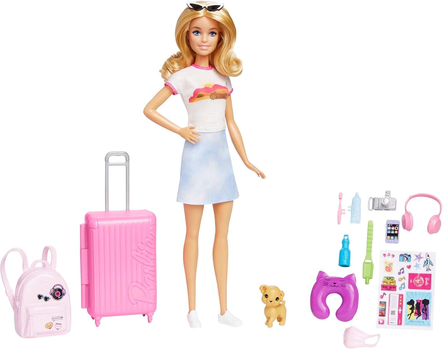 Barbie Malibu Travel Set with Puppy & 13-Piece Accessories - Doll Playset for Ages 3+ 7
