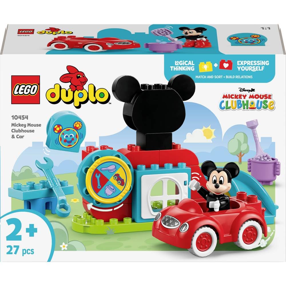LEGO DUPLO Disney Mickey Mouse Clubhouse & Car Set - Building Toy for Toddlers 2+