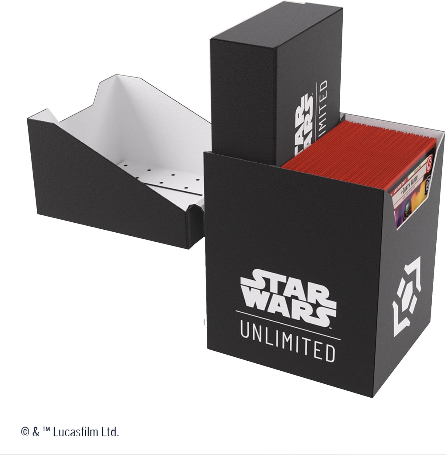 Gamegenic Star Wars Unlimited Soft Crate - Black/White TCG Deck Box with Token Storage 4