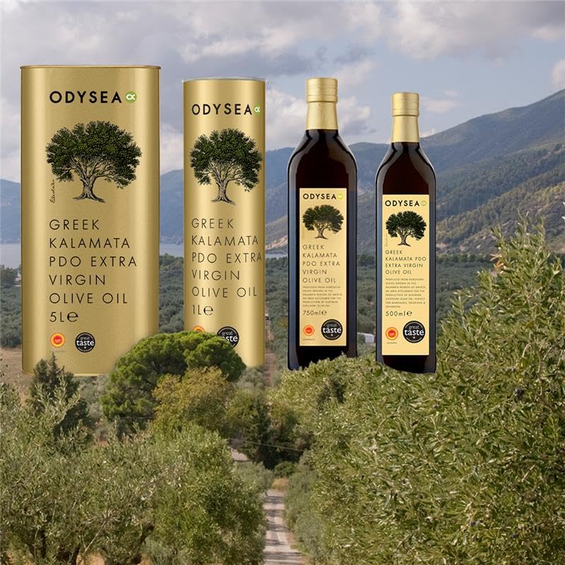 Odysea PDO Kalamata Extra Virgin Olive Oil, Cold Pressed, Glass Bottle (500ml)