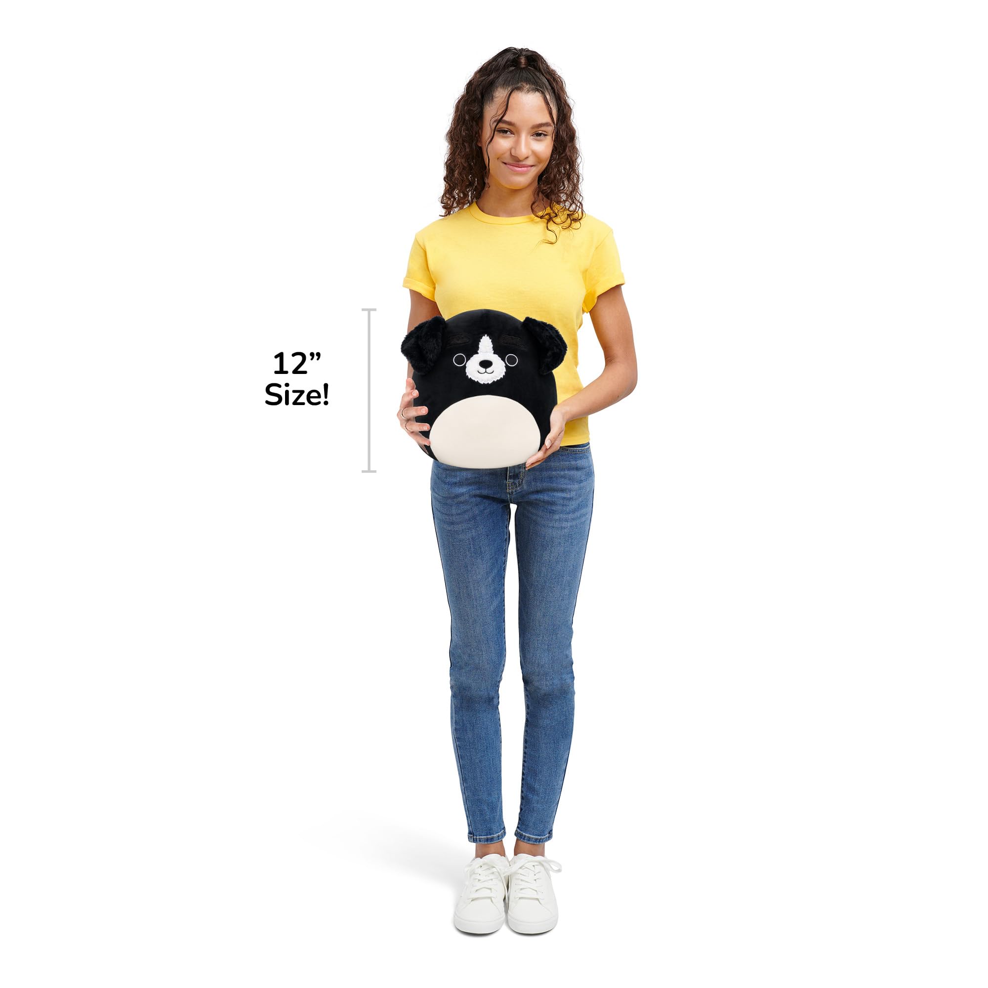 Squishmallows Paulie the Black Fuzzy Dog - 12 Inch Collectable Plush Toy for Ages 3+ 6