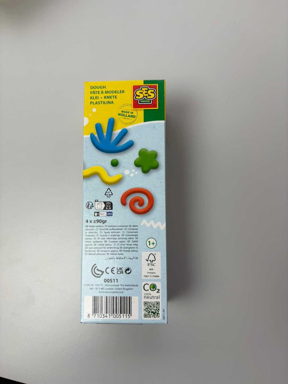 SES Creative Feel Good Dough Pure - 4-Pack Sensory Play Dough for Toddlers & Kids 7