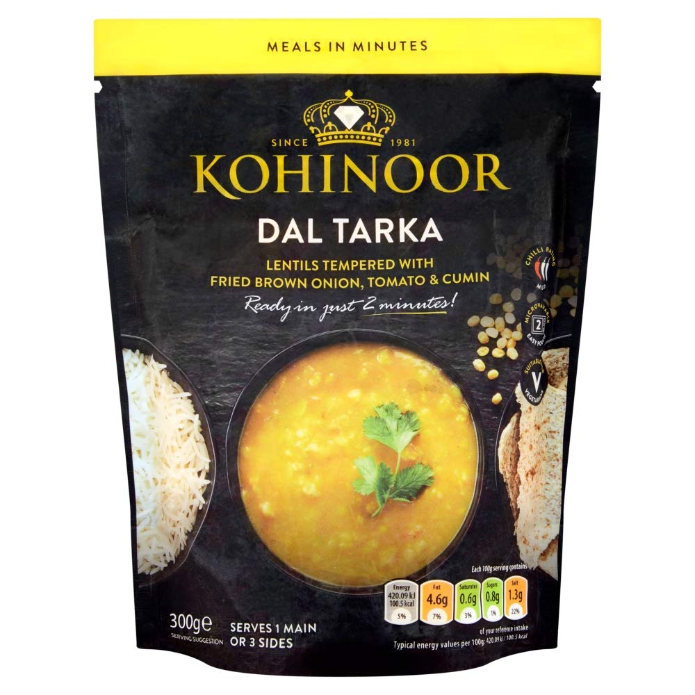 Kohinoor Dal Tarka Lentils, 300g - Pre-Seasoned Mixed Lentils with Indian Spices
