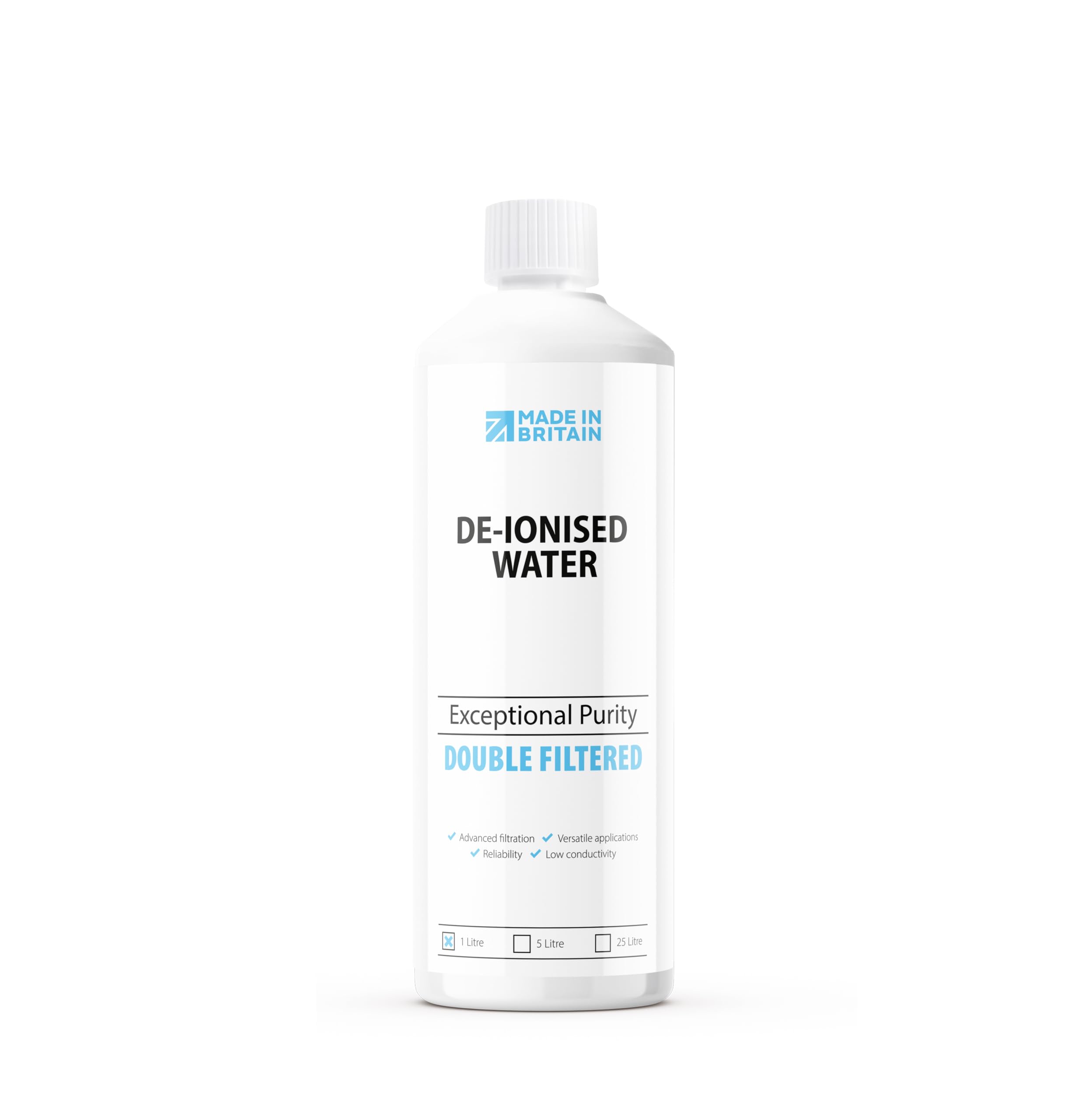 ChemLab De-Ionised Water - Ultra-Purity for Irons, Batteries & Lab Use | 1 Litre