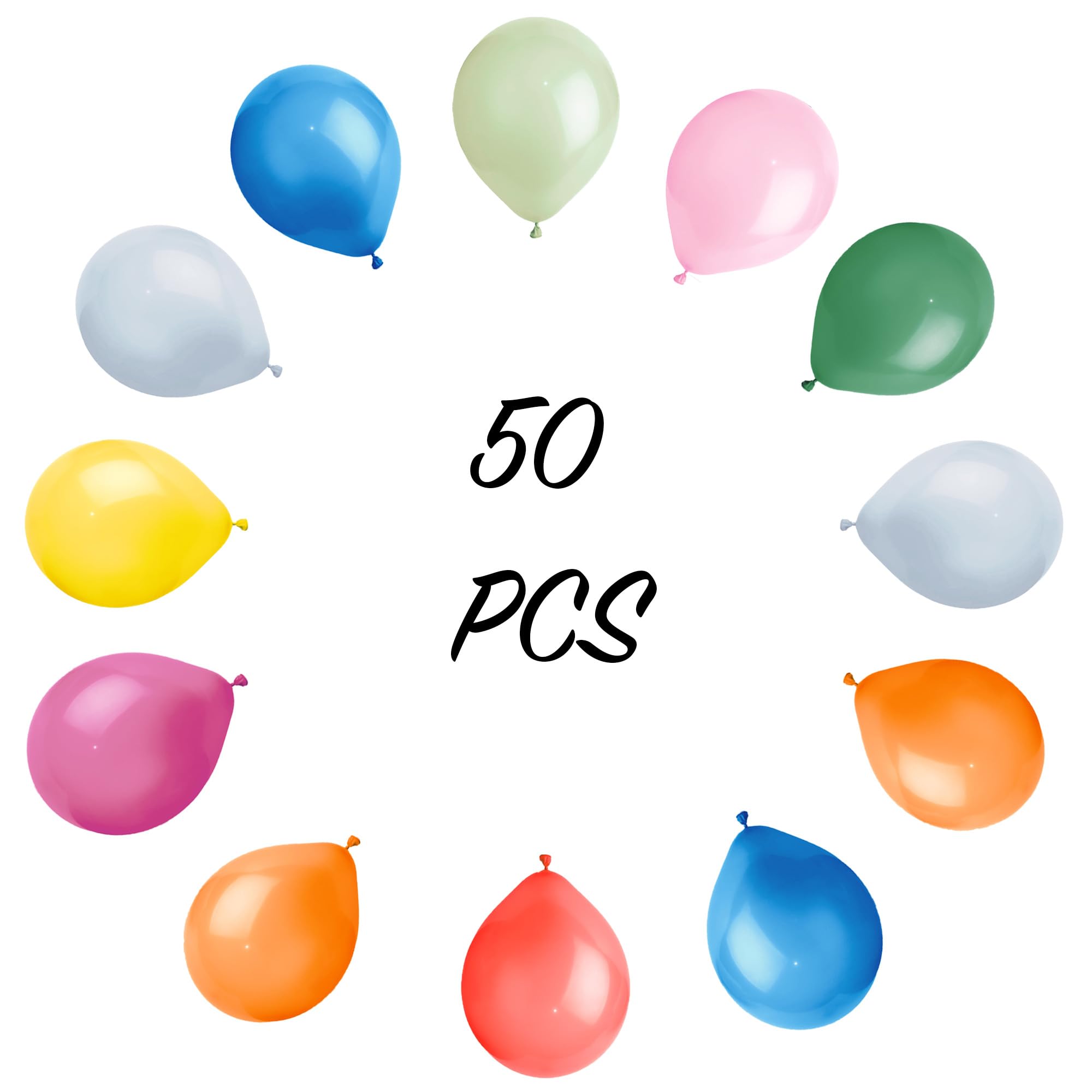 SHATCHI Rainbow Balloons 50 Pack - 12 Inch Metallic Latex Party Decorations 5