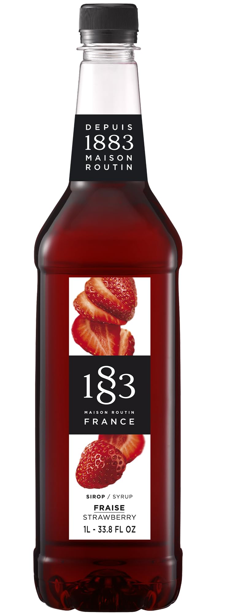 1883 MAISON ROUTIN Strawberry Syrup | 1L Liquid Concentrate for Coffee, Cocktails & Smoothies 1