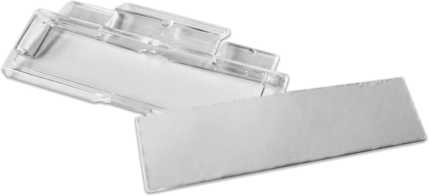 50 Suspension File Tabs and Inserts - Clear Plastic Filing Cabinet Tab Hanging F 4