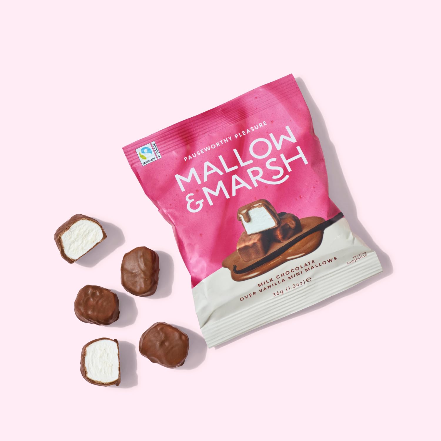 Mallow & Marsh Milk Chocolate Covered Mini Vanilla Marshmallows – 12 x 36g Multipack 4