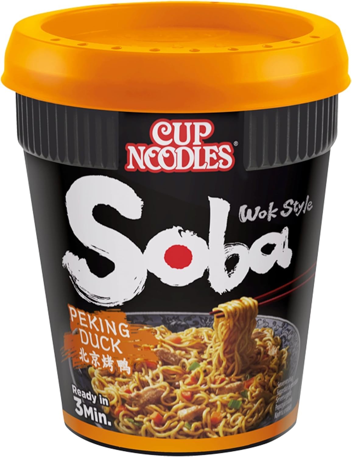 NISSIN Cup Noodles Soba Wok Style Peking Duck Flavoured Instant Noodles, 8 Pack (87g Each)
