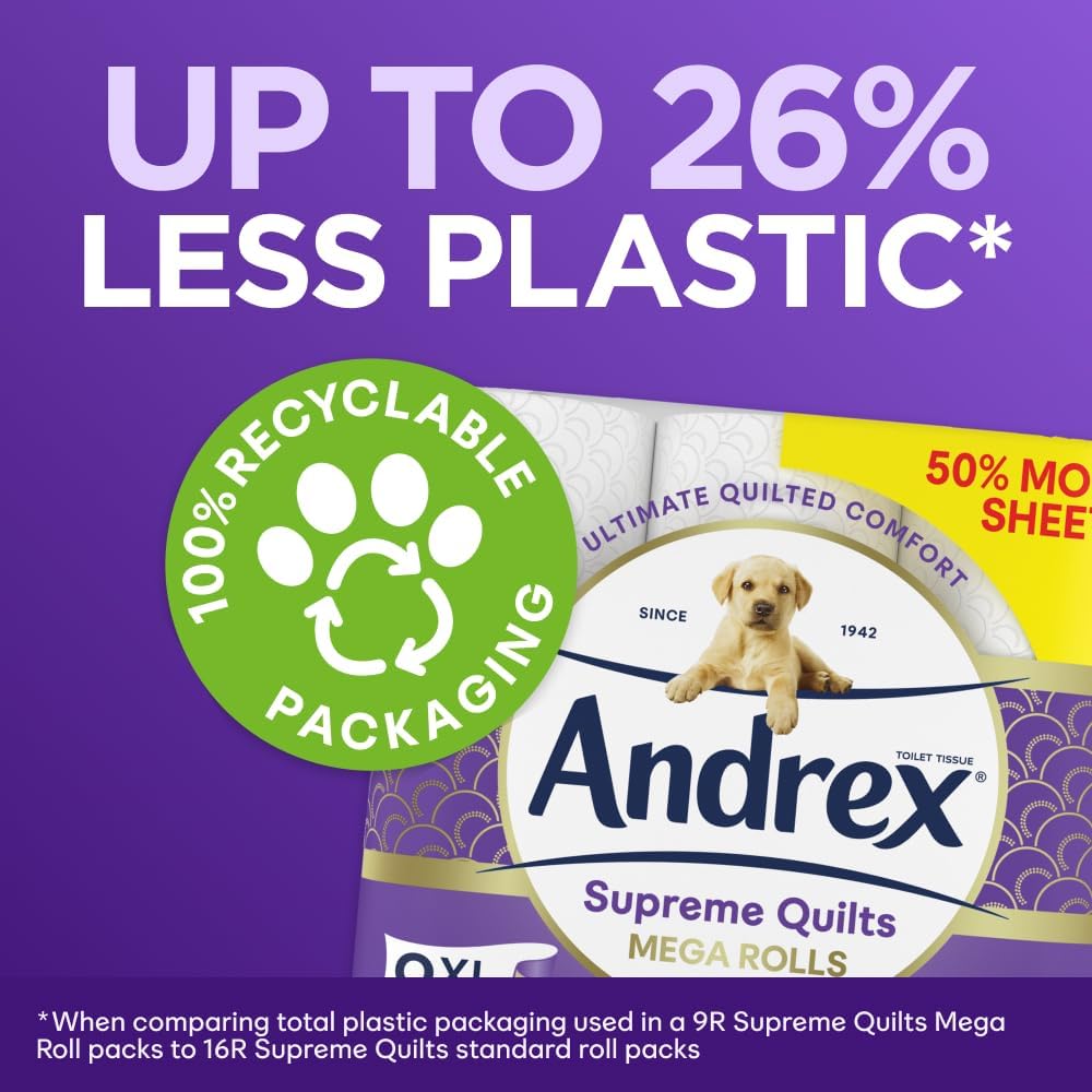 Andrex Supreme Quilts Mega Toilet Roll - 9 Rolls (13.5 Standard Rolls Equivalent) 8