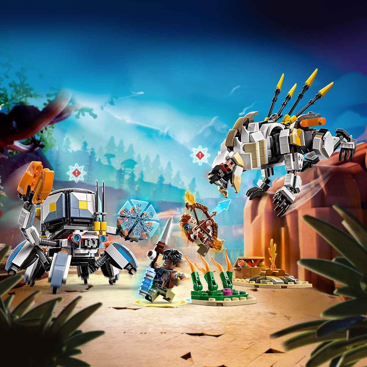 LEGO Horizon Adventures Aloy & Varl vs. Shell-Walker & Sawtooth Building Set 77037 | 768 Pieces | Ages 9+