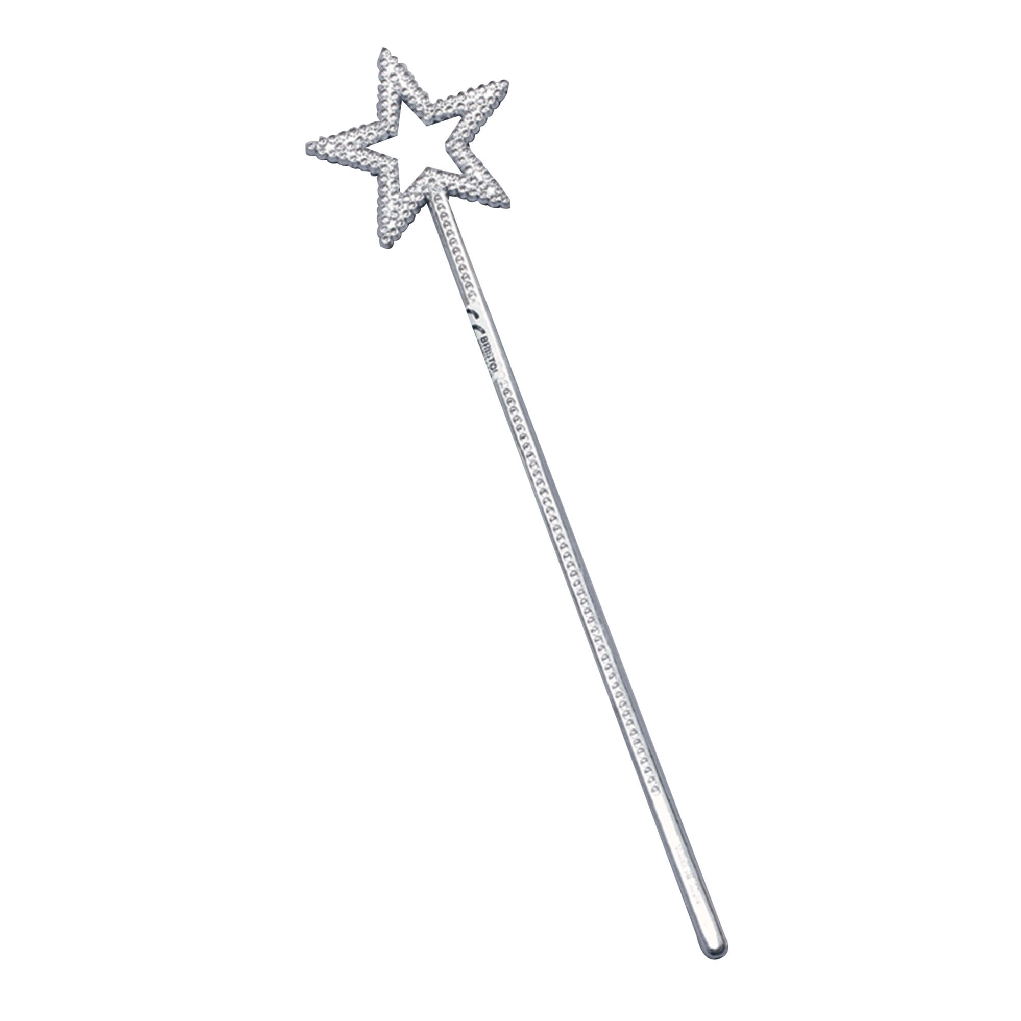 Bristol Novelty Fairy Wand Plastic Silver, Dress-Up Accessory for Halloween and Themed Events