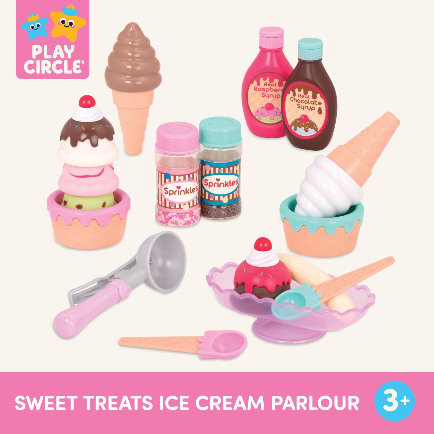 Play Circle Ice Cream Parlour Playset - 21-Piece Pretend Play Toy for Ages 3+ 11