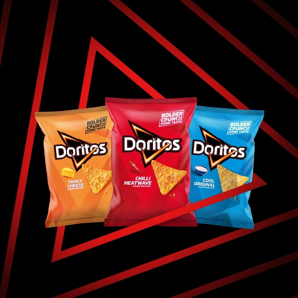 Doritos Tangy Cheese Tortilla Chips, 40g (Case of 32) - Bold Flavour, Vegetarian Crisps 12