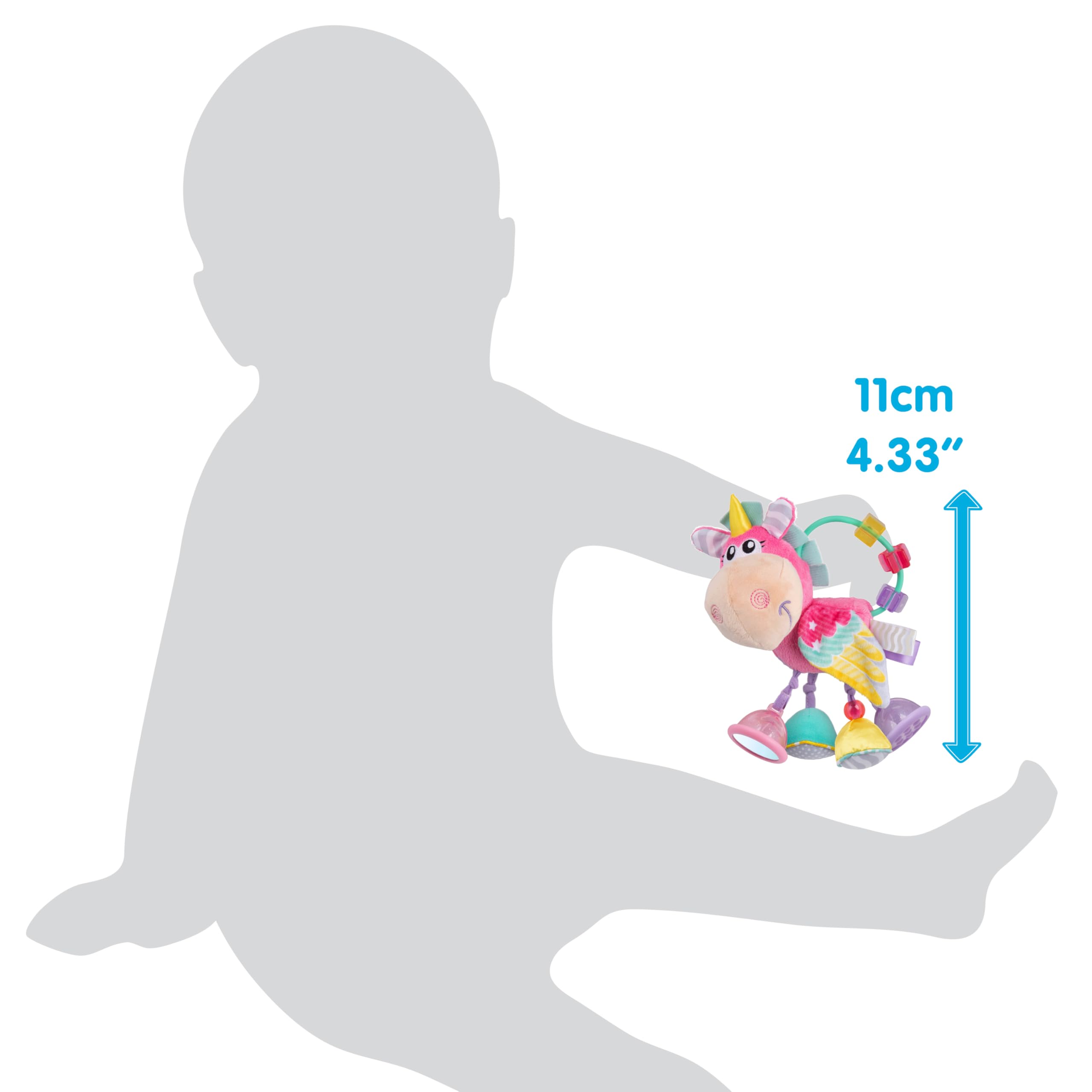 Playgro Unicorn Clip Clop Activity Rattle - Sensory Teether for 3M+ 3