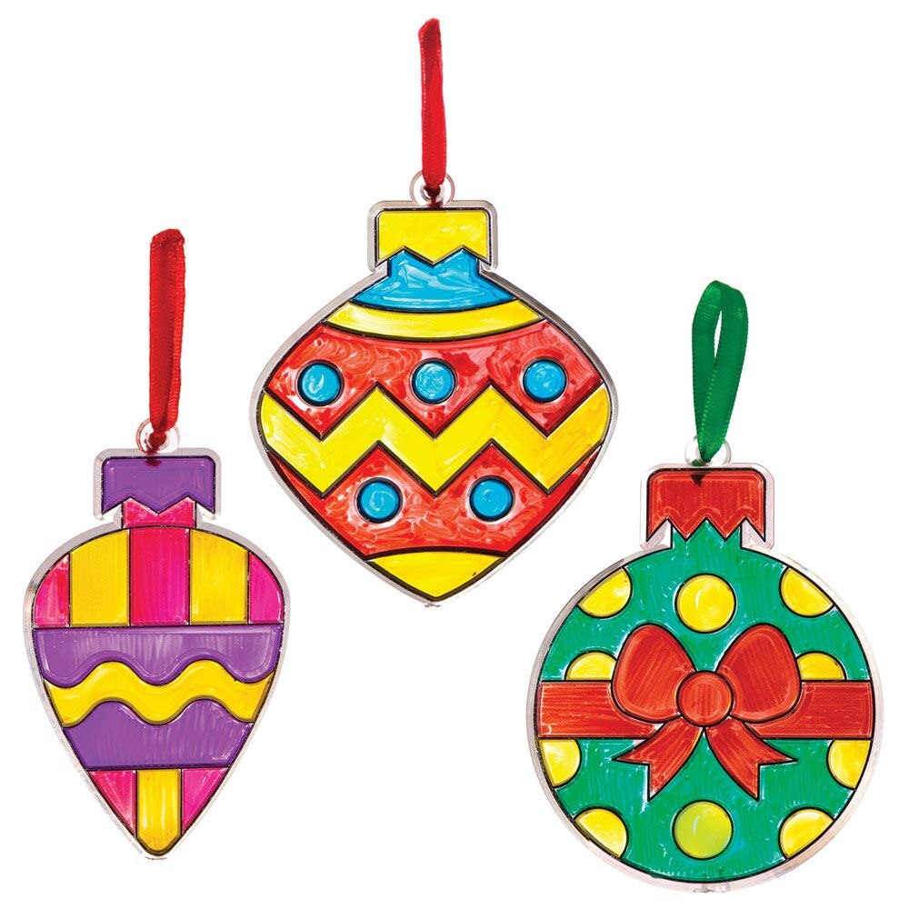 Baker Ross Christmas Bauble Suncatcher Craft Kit - Festive Acrylic Decorations for Kids (Pack of 8) 3