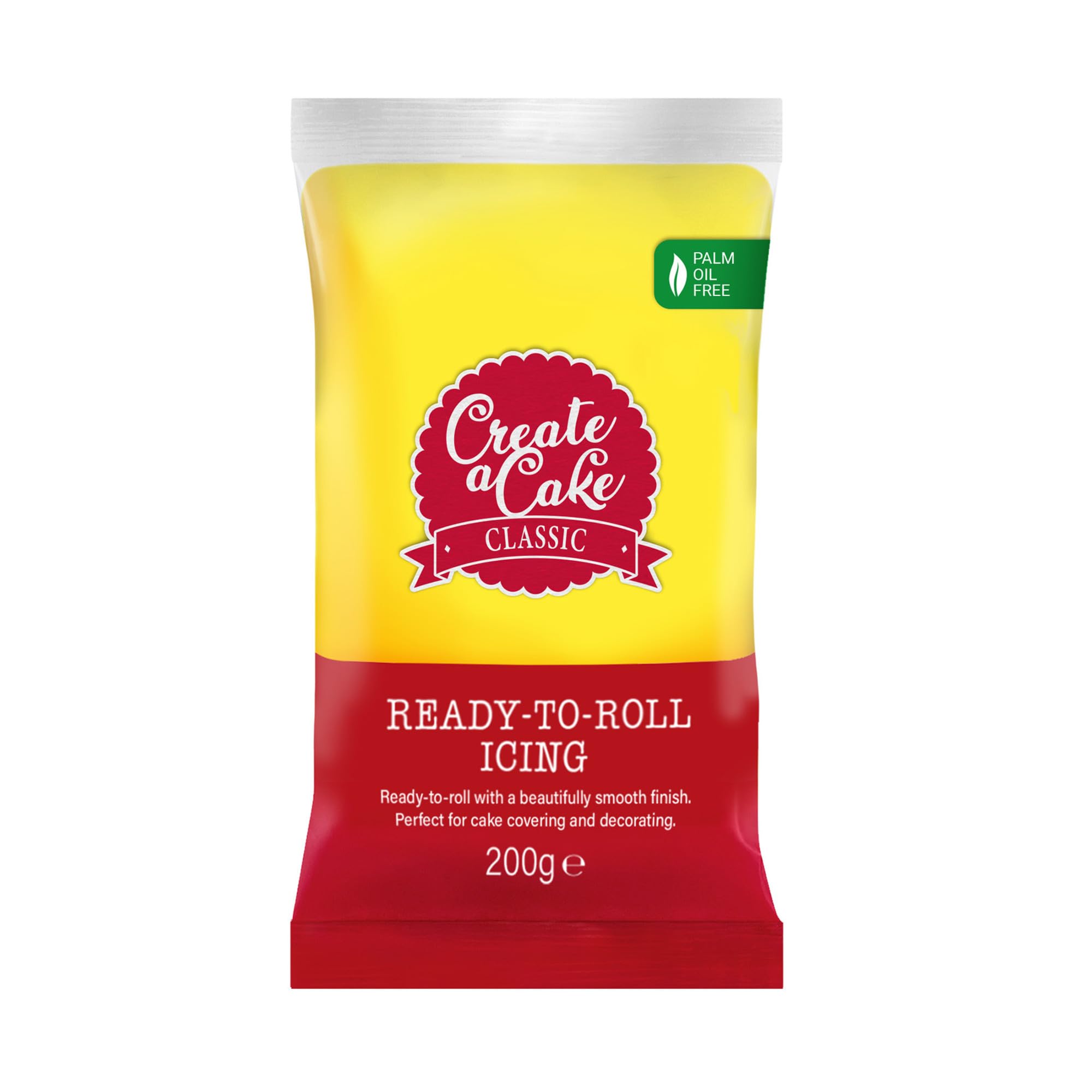 Create A Cake - Ready to Roll Icing Yellow Fondant Icing Palm Free Sugar Paste 1.6kg