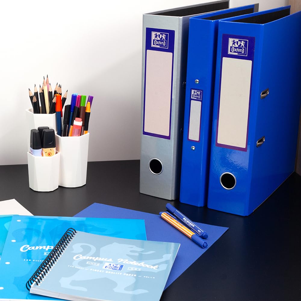 Oxford Premium A4 Ring Binder, Blue Single Folder, 25mm Capacity, Laminated 8