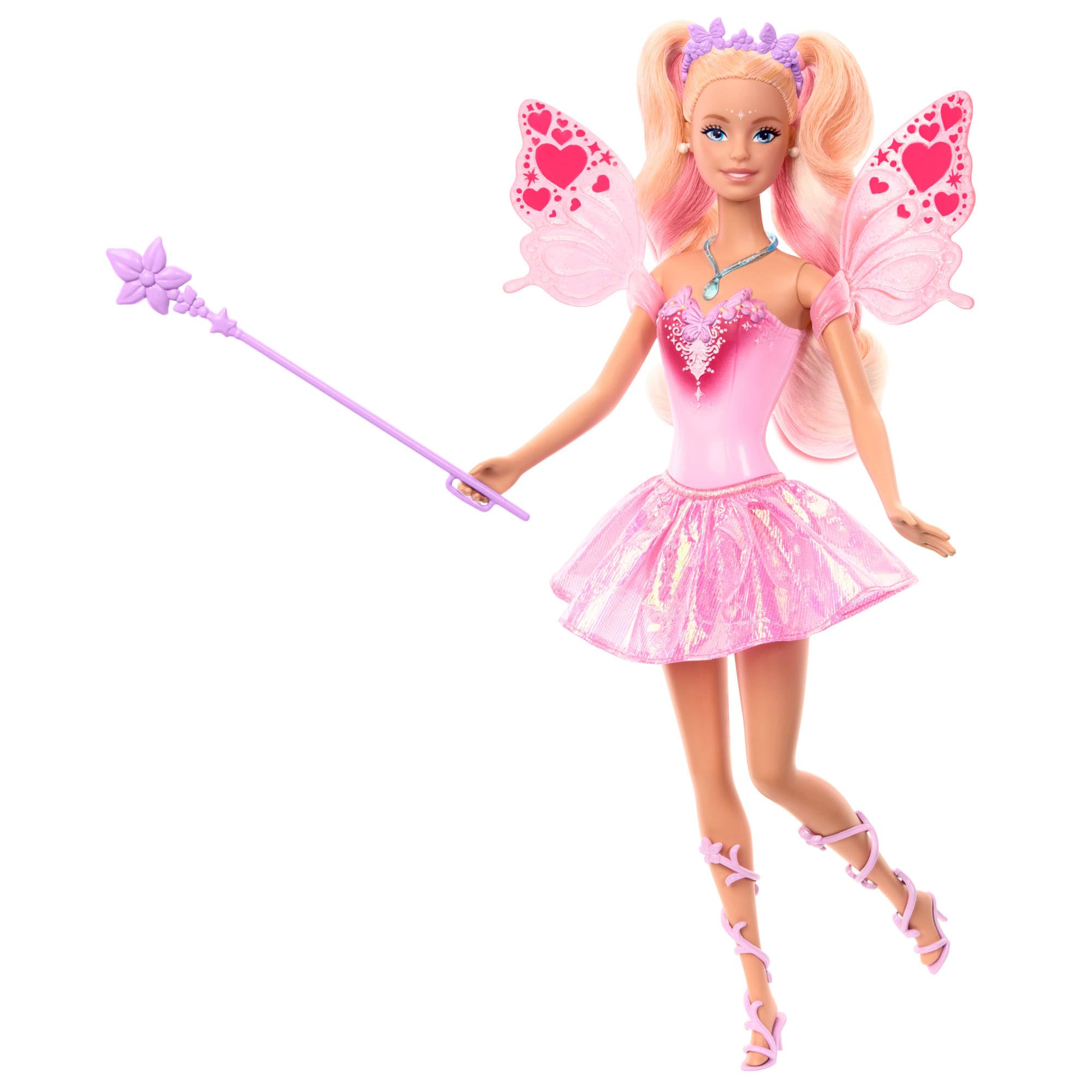 Barbie Fairy Doll with Color-Changing Wand & Fashion Accessories - Ages 3+