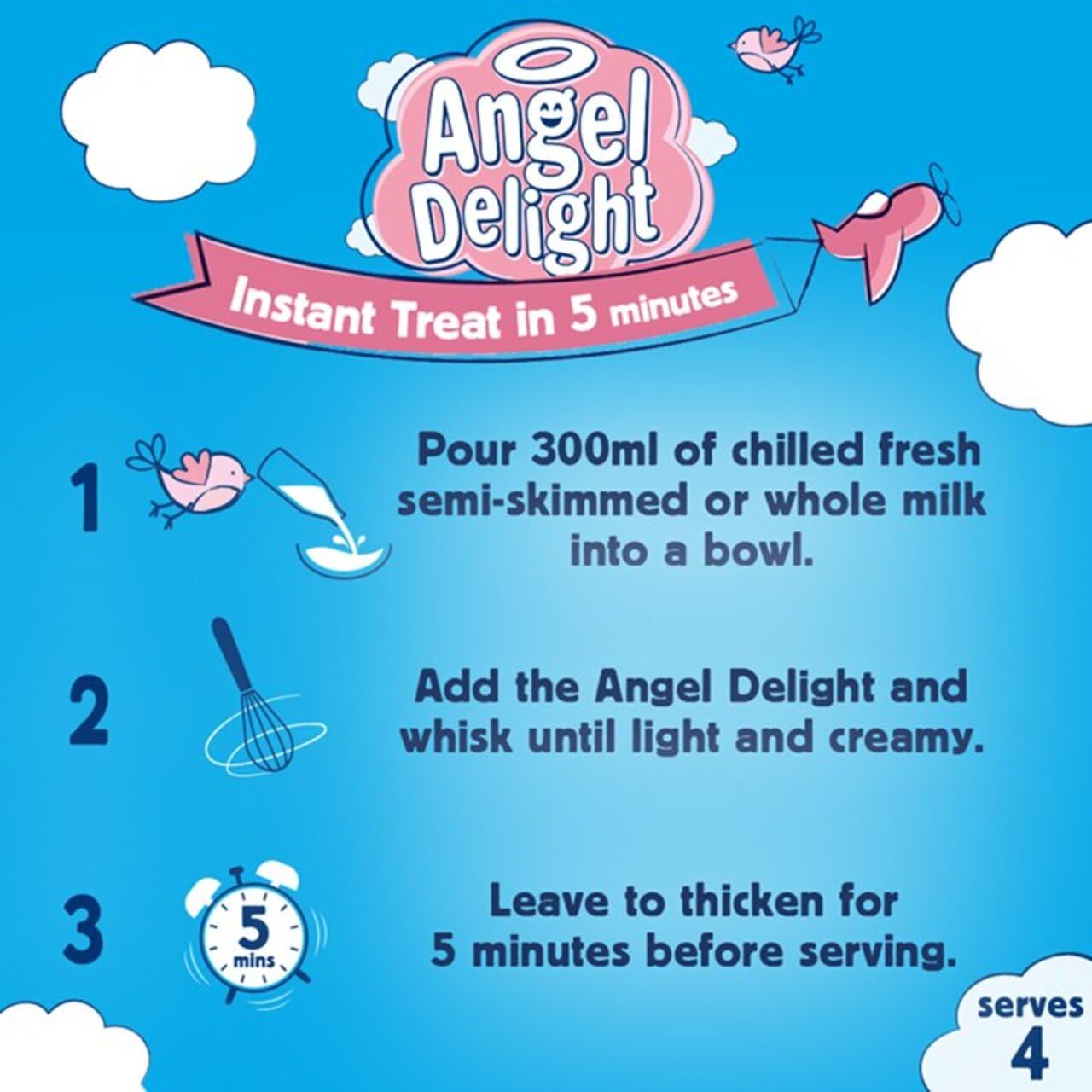 Angel Delight - Strawberry Flavour Instant Dessert Mix, 59 g Sachet 3