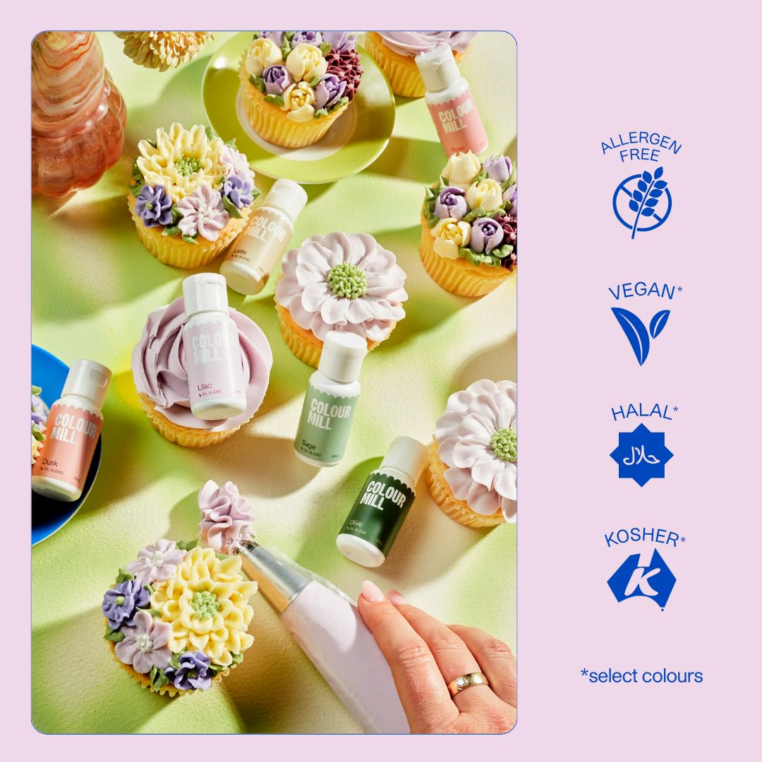 Colour Mill Oil Blend Food Colouring - Baby Pink, 20ml Oil-Based Baking Colouring 8