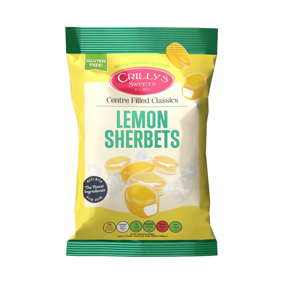 Crillys Lemon Sherbets (160g) - British Sweets Candy
