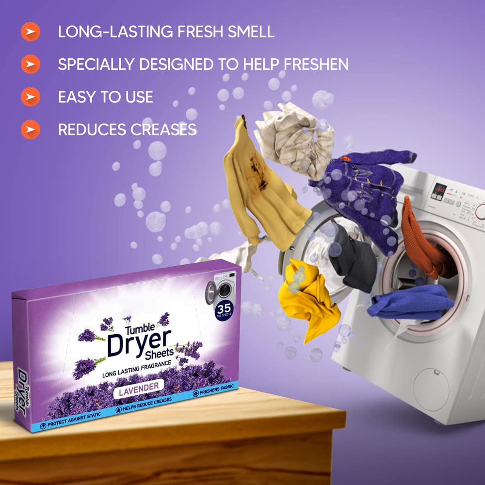 KARRMA - Lavender Tumble Dryer Sheets (105 Sheets, Pack of 3) 7