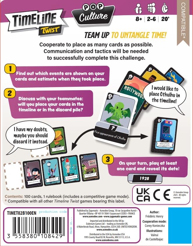 Zygomatic Timeline Twist: Pop Culture Card Game for 2-6 Players 8