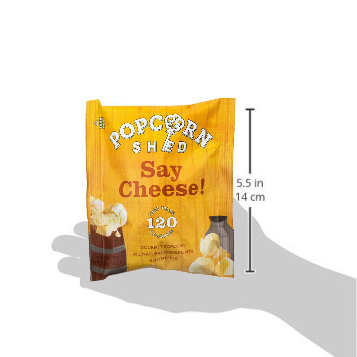 Popcorn Shed Say Cheese Gourmet Popcorn Snack Pack - Cheddar Cheese Flavour