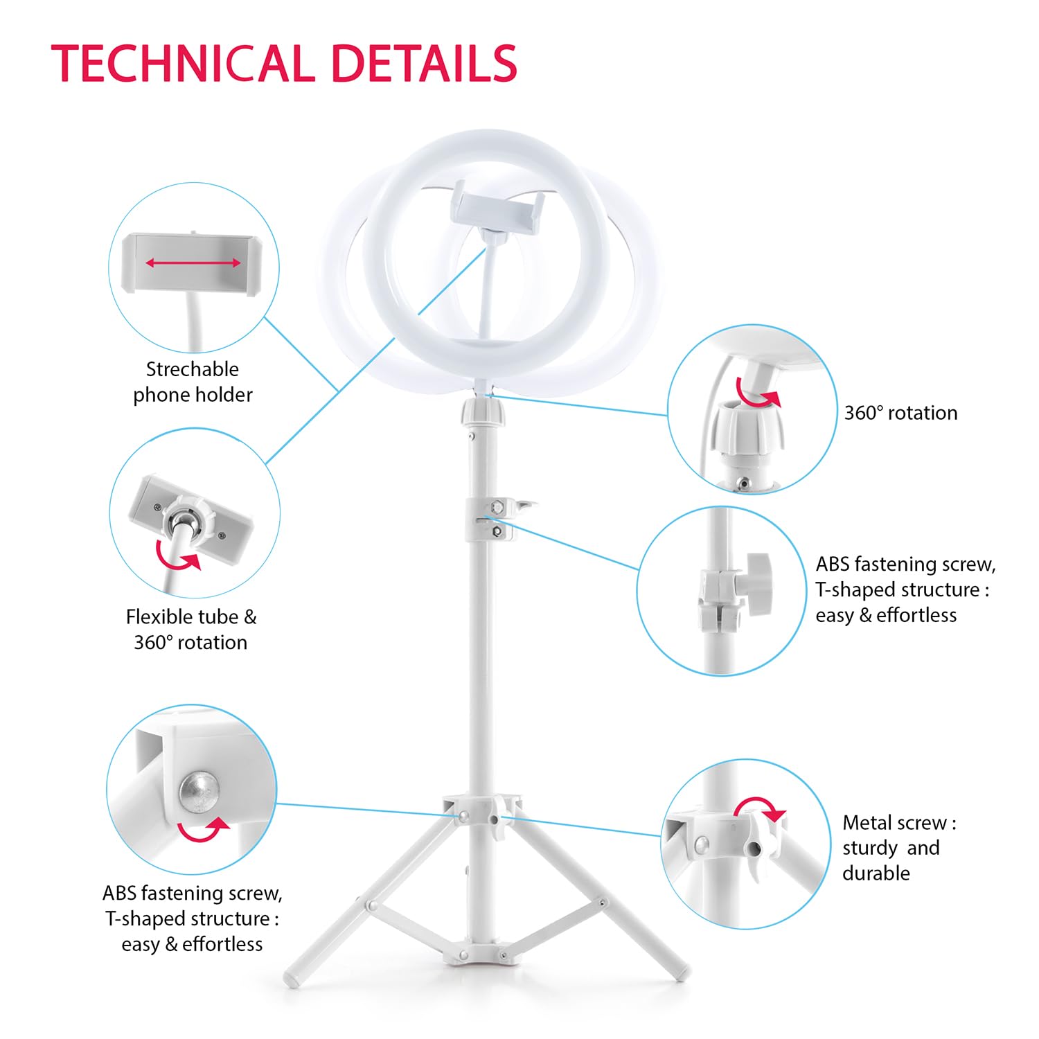 Studio Creator Video Maker Kit – White Edition | LED Ring Light, Green Screen, Tripod & Phone Holder