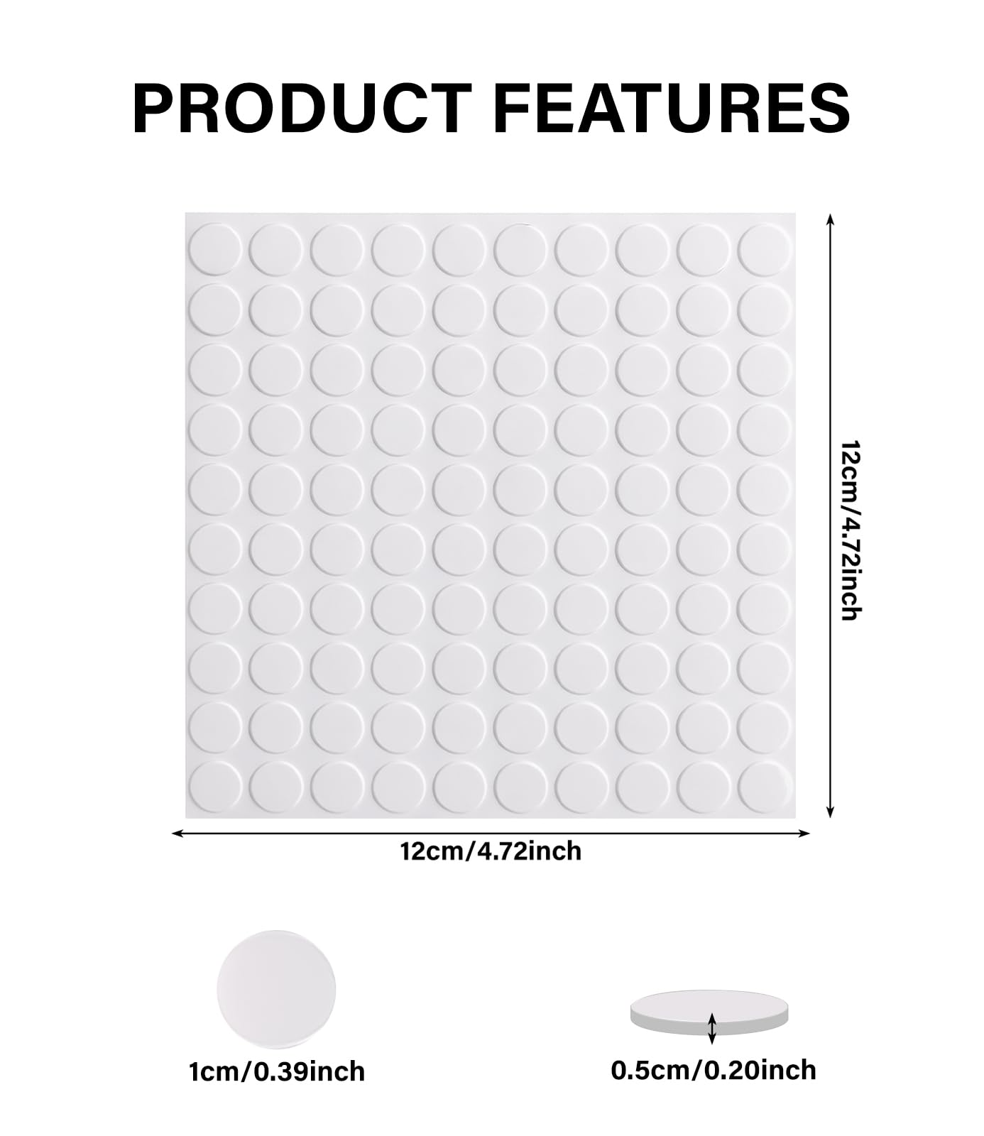 Lafefe 600pcs Circular Adhesive Dots - Extra Strong Double-Sided Glue for Balloons & Crafts | 10mm Transparent