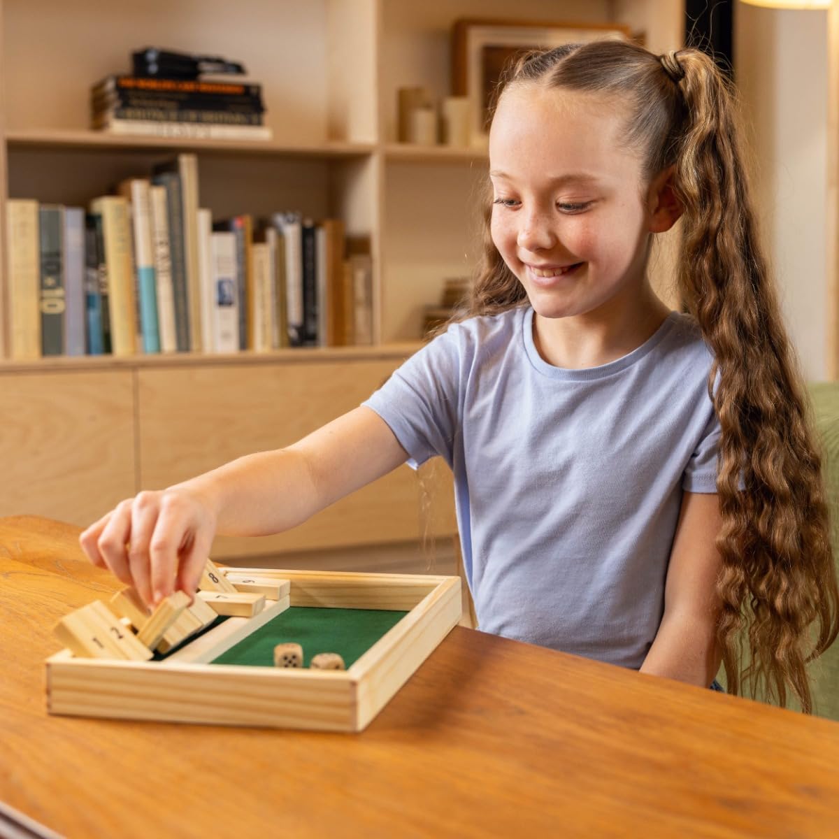 Toyrific Shut The Box Wooden Dice Game - 9 Number Classic Board Game 10