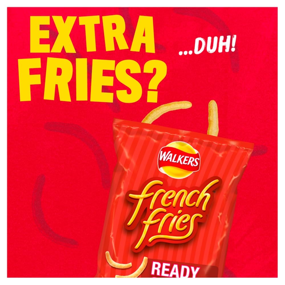 Walkers French Fries Ready Salted Crisps - 21g Snack Packs | Case of 32 | 30% Less Fat