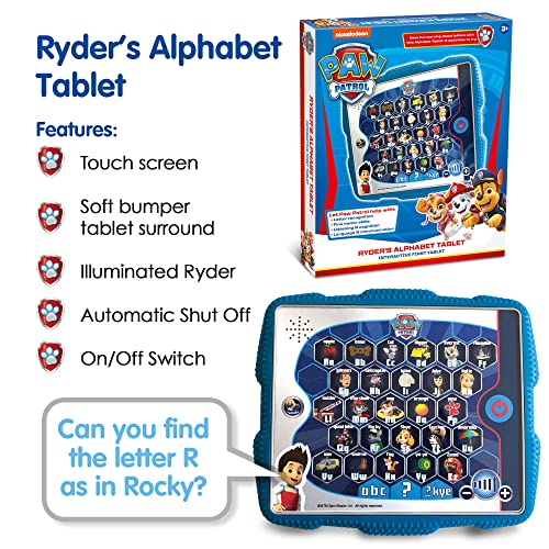 PAW Patrol Ryder's Alphabet Tablet Toy - Interactive Educational Learning for Kids 3-5 Years 8