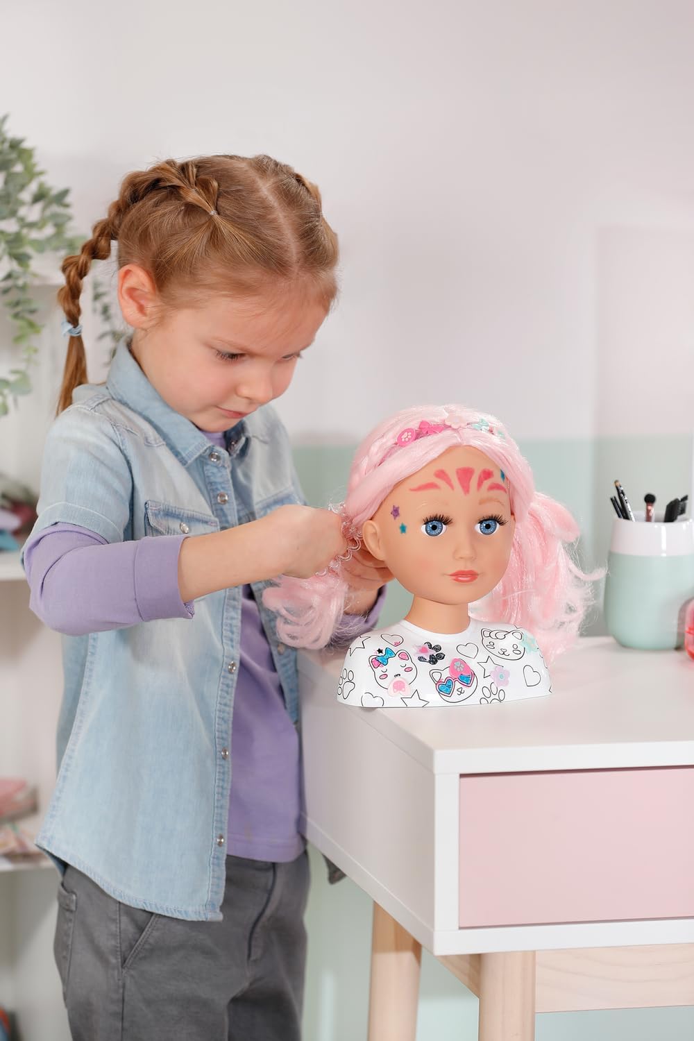 BABY born Styling Head Artist with Face Stencil and Hair Accessories 5