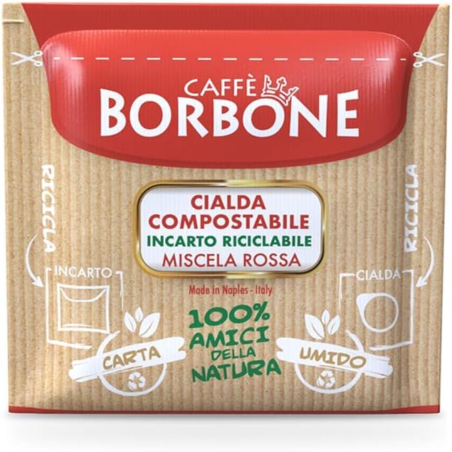 CAFFÈ BORBONE Red Blend Compostable Coffee Pods - 100 Pack - ESE 44mm Compatible 3