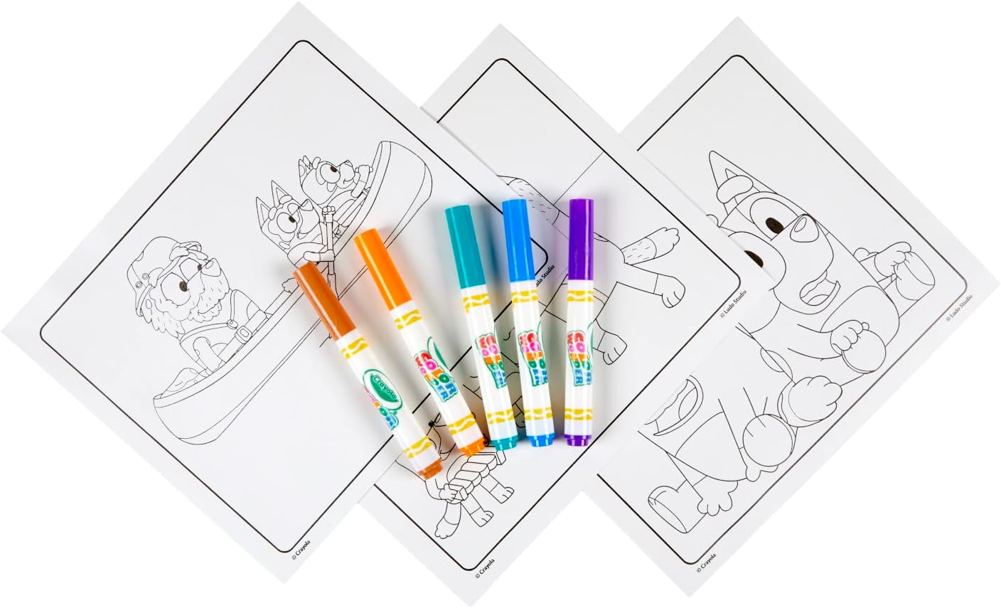 CRAYOLA - Bluey Colouring Mess-Free Book with 5 Markers 3
