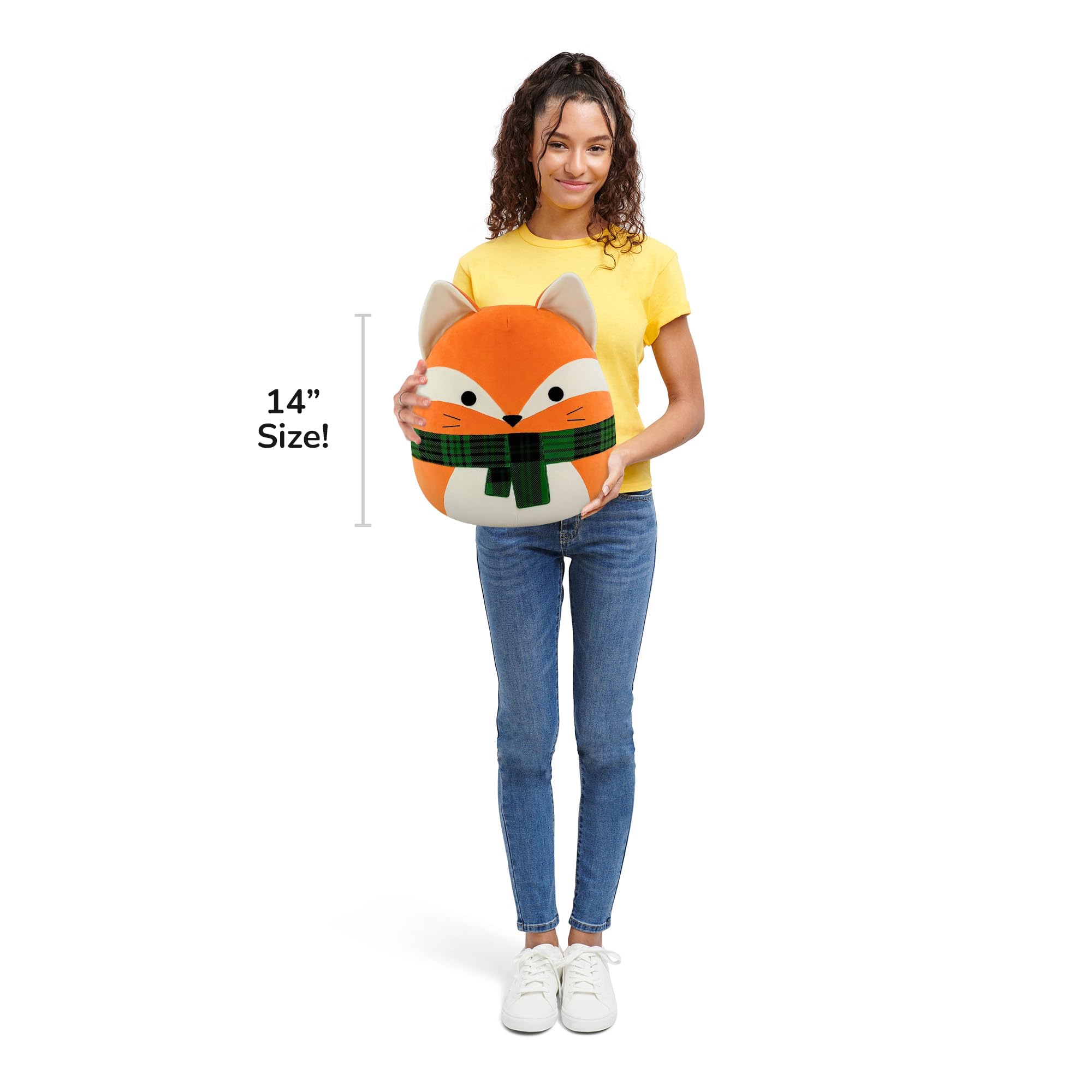 Squishmallows James the Orange Fox 14" Plush - Amazon Exclusive with Plaid Scarf 3