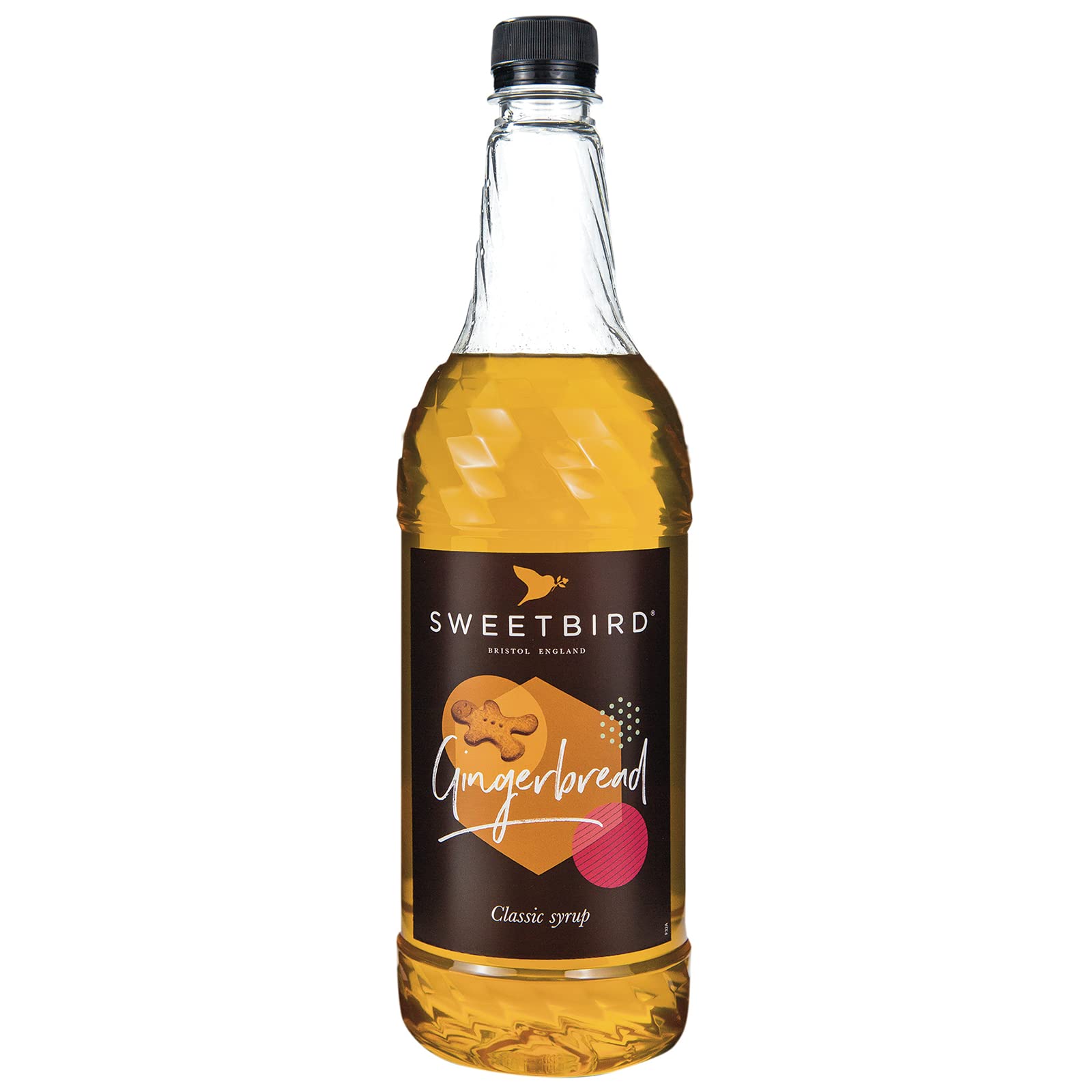 Sweetbird Gingerbread Syrup 1 Litre - Biscuity Ginger Flavour for Coffee, Hot Chocolate & More