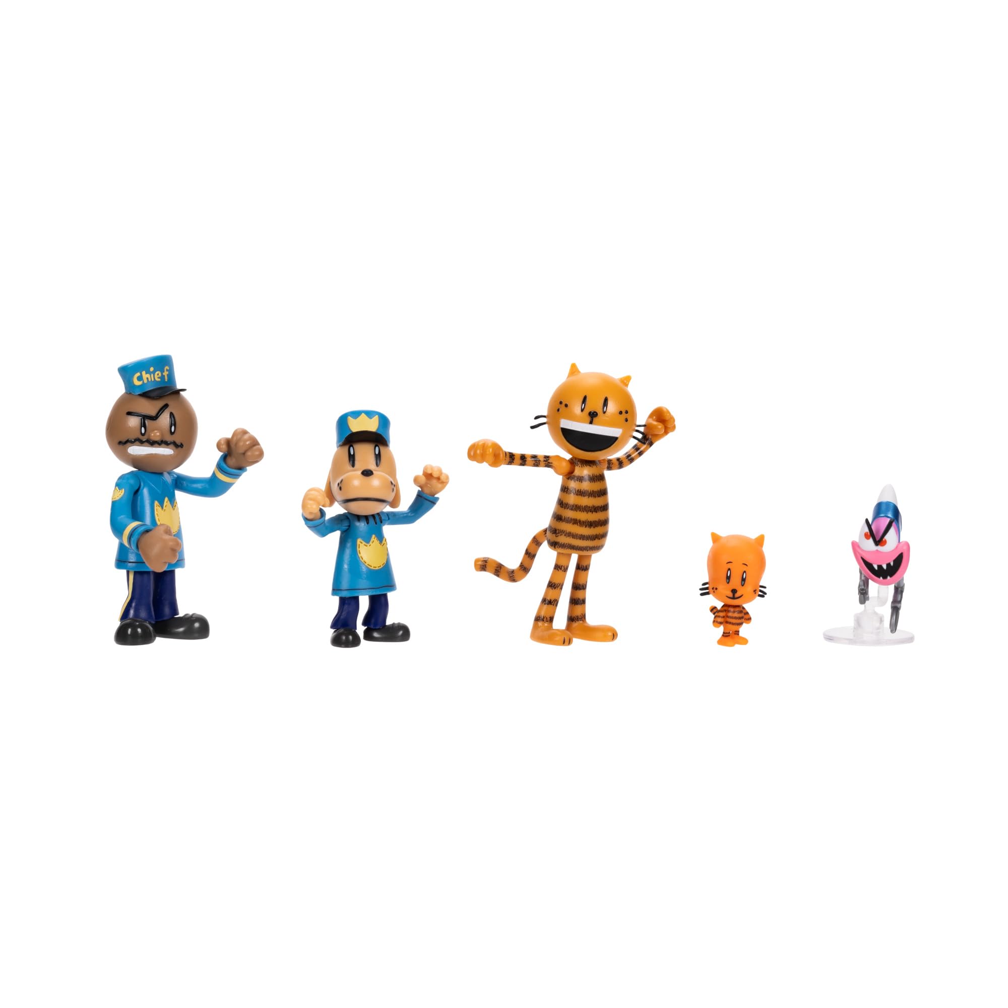 Jakks Pacific Dog Man Movie - Lil Petey, Petey, Chief, Flippy 6.3cm Action Figures Multipack 3