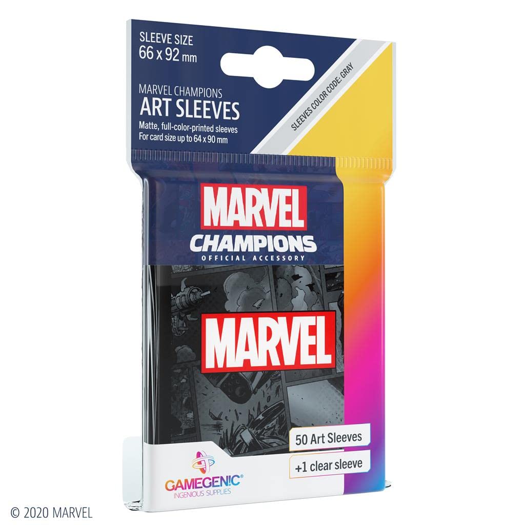 Gamegenic Marvel Champions Sleeves - Black, 50-Pack with Transparent Case 8