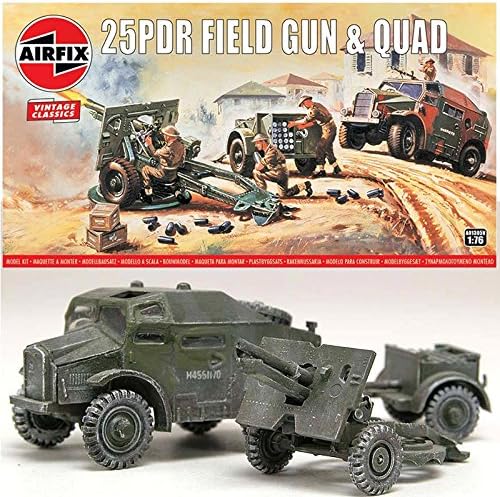 Airfix A01305V 25 PDR Field Gun & Quad - Vintage Military Model Kit for Ages 8+ 3