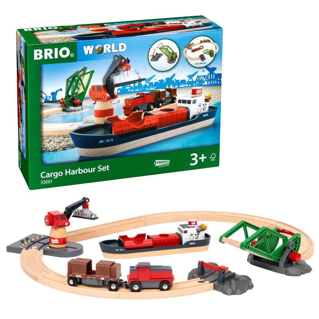 BRIO World Harbour Cargo Train Set - Wooden Playset for Kids 3 Years and Up 10