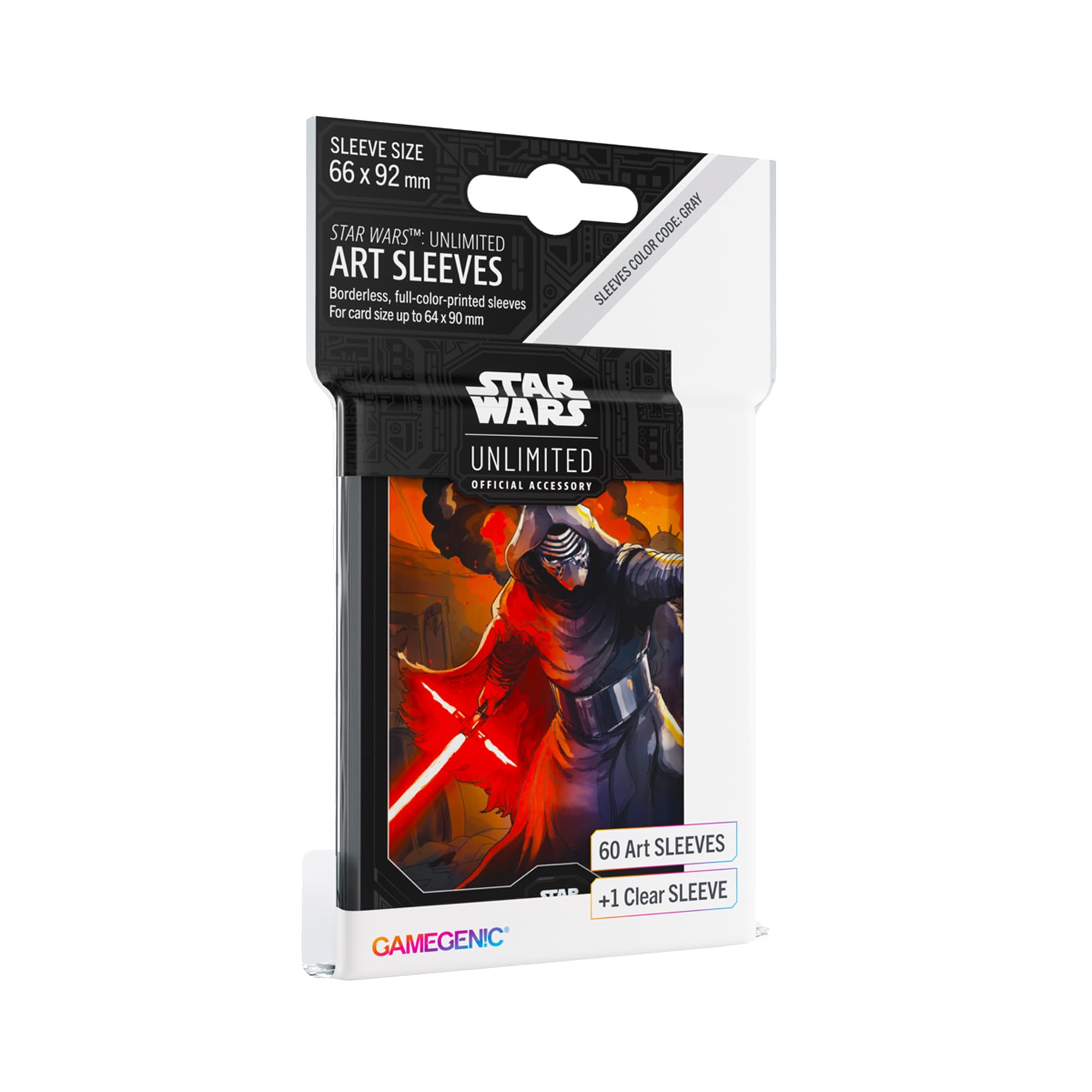 Gamegenic Star Wars Unlimited Kylo Ren Art Sleeves - 60 Art + 1 Clear Sleeve